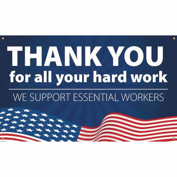 NMC - Banners Message Type: Safety Reinforcement & Motivational Legend: Thank You For All Your Hard Work - We Support Essential Workers - USA Tool & Supply