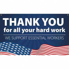 NMC - Banners Message Type: Safety Reinforcement & Motivational Legend: Thank You For All Your Hard Work - We Support Essential Workers - USA Tool & Supply
