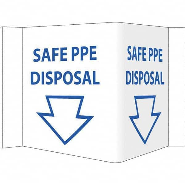 NMC - "Safe PPE Disposal", 12" Wide x 6" High, Vinyl Safety Sign - USA Tool & Supply