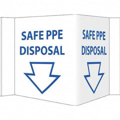 NMC - "Safe PPE Disposal", 12" Wide x 6" High, Vinyl Safety Sign - USA Tool & Supply