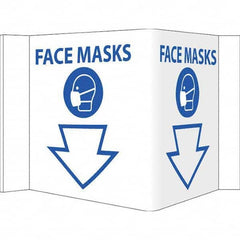 NMC - "Face Masks", 12" Wide x 6" High, Vinyl Safety Sign - USA Tool & Supply