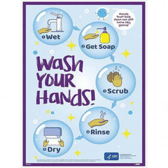 NMC - "COVID-19 - Wash Your Hands", 18" Wide x 24" High, Paper Safety Sign - USA Tool & Supply