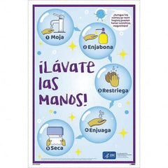 NMC - "COVID-19 - Il\xE1vate Las Manos!", 12" Wide x 18" High, Vinyl Safety Sign - USA Tool & Supply