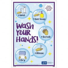 NMC - "COVID-19 - Wash Your Hands", 12" Wide x 18" High, Paper Safety Sign - USA Tool & Supply