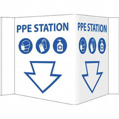 NMC - "PPE Station", 12" Wide x 6" High, Vinyl Safety Sign - USA Tool & Supply