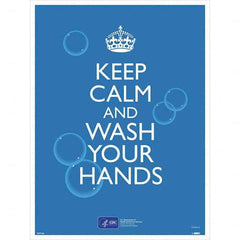 NMC - "COVID-19 - Keep Calm And Wash Your Hands", 18" Wide x 24" High, Paper Safety Sign - USA Tool & Supply