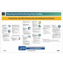 NMC - "COVID-19 - Cleaning and Disinfecting Your Facility", 18" Wide x 12" High, Vinyl Safety Sign - USA Tool & Supply