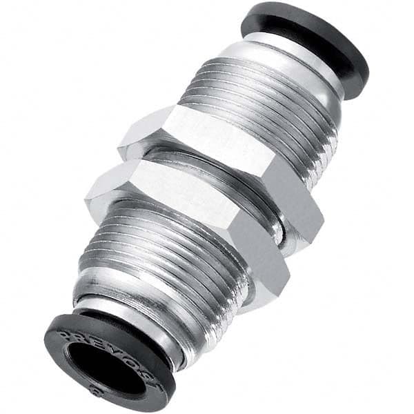 Prevost - Plastic Push-To-Connect Tube Fittings Type: Bulkhead Union Tube Outside Diameter (Inch): 3/8 - USA Tool & Supply