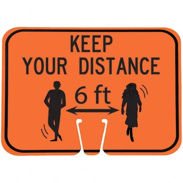 PRO-SAFE - "Notice - Keep Your Distance 6'", 12-1/2" Wide x 10-1/2" High, ABS Safety Sign - USA Tool & Supply