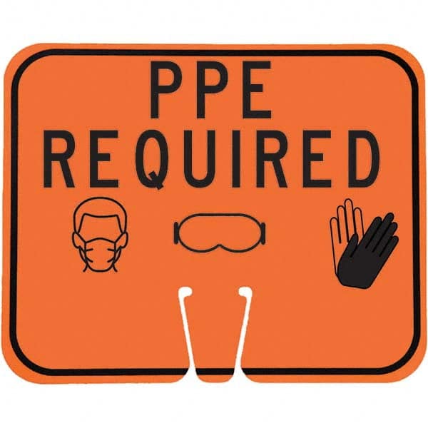 PRO-SAFE - "Notice - PPE Required", 12-1/2" Wide x 10-1/2" High, ABS Safety Sign - USA Tool & Supply