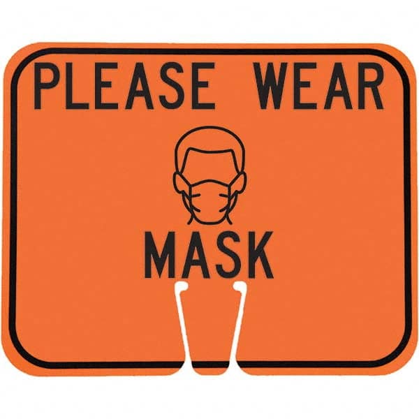 PRO-SAFE - "Notice - Please Wear A Mask", 12-1/2" Wide x 10-1/2" High, ABS Safety Sign - USA Tool & Supply