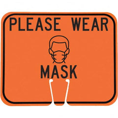 PRO-SAFE - "Notice - Please Wear A Mask", 12-1/2" Wide x 10-1/2" High, ABS Safety Sign - USA Tool & Supply