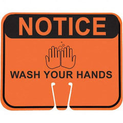 PRO-SAFE - "Notice Wash Your Hands", 12-1/2" Wide x 10-1/2" High, ABS Safety Sign - USA Tool & Supply