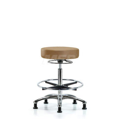 Lab Stool: Vinyl, 25″ Seat Width, 25″ Seat Depth Round Height