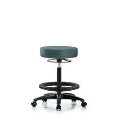 Lab Stool: Vinyl, 24″ Seat Width, 24″ Seat Depth Round Height