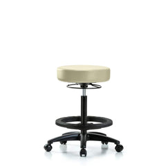 Lab Stool: Vinyl, 24″ Seat Width, 24″ Seat Depth Round Height