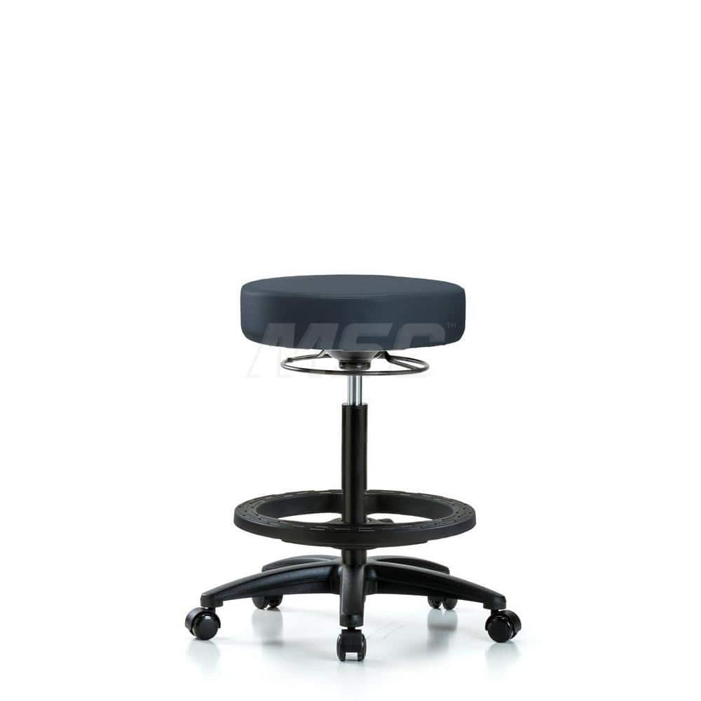 Lab Stool: Vinyl, 24″ Seat Width, 24″ Seat Depth Round Height