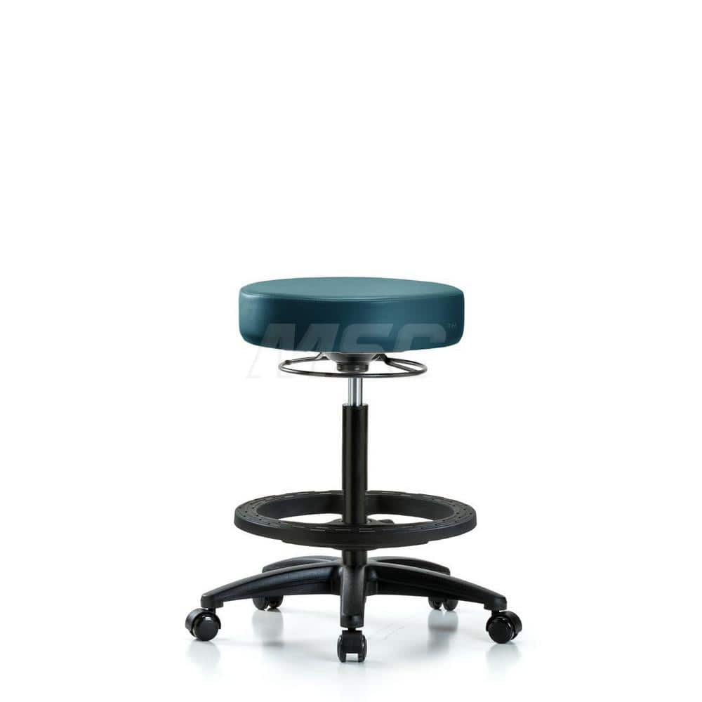 Lab Stool: Vinyl, 24″ Seat Width, 24″ Seat Depth Round Height