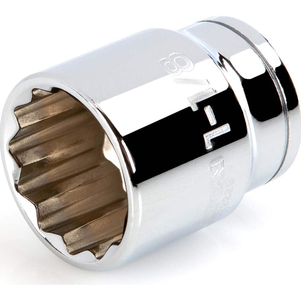 Hand Socket: 1/2″ Drive, 1-1/8″ Socket, 12-Point Chrome-Plated & Polished