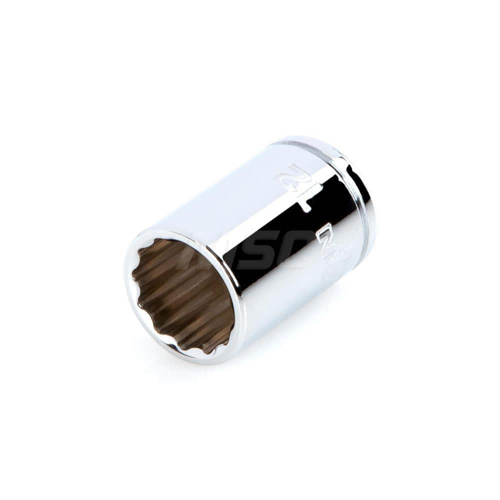 Hand Socket: 1/4″ Drive, 12 mm Socket, 12-Point Chrome-Plated & Polished