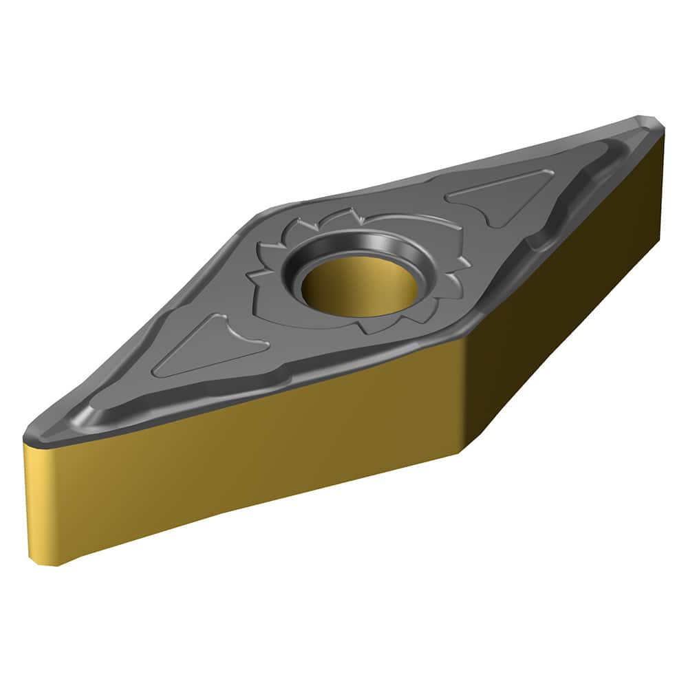 Turning Insert:  VNGG 16 04 04-SGF S205,  Solid Carbide TiCN, Al2O3 & TiN Finish,  Neutral,  0.0156″ Corner Radius,  N/A Diamond 35 ™,  Series  T-Max P