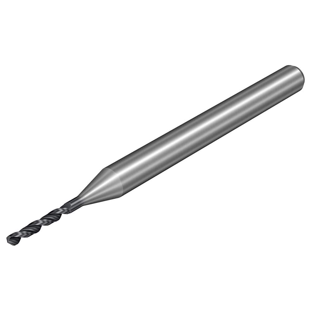 Micro Drill Bit: 0.0248″ Dia, 130 °, Solid Carbide TiAlN Finish, 1.4961″ OAL, RH Cut, Spiral Flute, Straight-Cylindrical Shank, Series CoroDrill 462