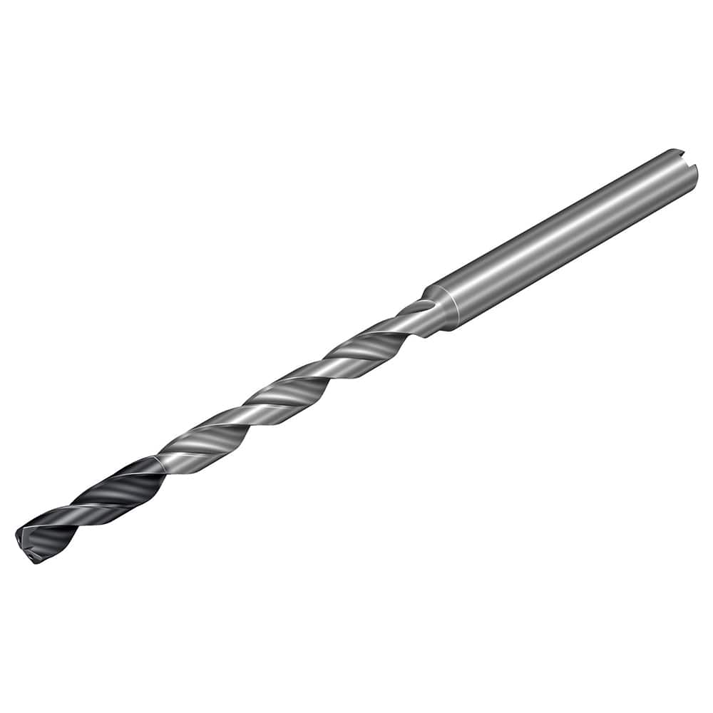 Micro Drill Bit: 0.0961″ Dia, 137 °, Solid Carbide TiALN Lite Finish, 2.1654″ OAL, RH Cut, Spiral Flute, Straight-Cylindrical Shank, Series CoroDrill 862