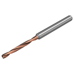 Micro Drill Bit: 0.0374″ Dia, 140 °, Solid Carbide TiALN Lite Finish, 1.7717″ OAL, RH Cut, Spiral Flute, Straight-Cylindrical Shank, Series CoroDrill 862