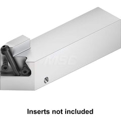 Indexable Cutoff Toolholder: 0.6134″ Max Depth of Cut, 0.6134″ Max Workpiece Dia, Left Hand 1″ Shank Height, 1″ Shank Width, Uses Beyond Evolution Blades Inserts, Series Beyond Evolution