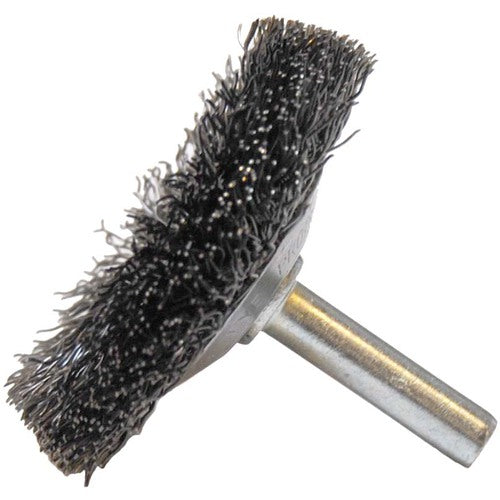 2″ Stem-Mounted Concave Crimped Wire Wheel, .014″ Steel Fill, 1/4″ Stem - USA Tool & Supply