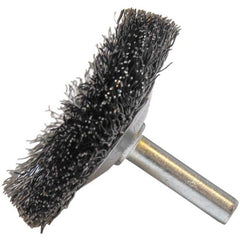 2″ Stem-Mounted Concave Crimped Wire Wheel, .014″ Steel Fill, 1/4″ Stem - USA Tool & Supply