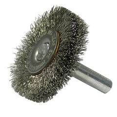 1-1/2″ Stem-Mounted Crimped Wire Radial Wheel, .006″ Steel Fill, 1/4″ Stem - USA Tool & Supply
