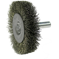 2″ Stem-Mounted Crimped Wire Radial Wheel, .006″ Steel Fill, 1/4″ Stem - USA Tool & Supply