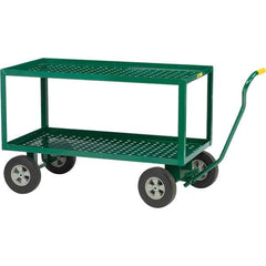 Little Giant - 1,200 Lb Capacity Steel Wagon Truck - Steel Deck, 24" OAW, 36" Platform Length, Solid Rubber Casters - USA Tool & Supply