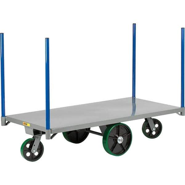 Little Giant - 4,000 Lb Capacity Steel Pipe Stake Truck - Steel Deck, 30" OAW, 60" Platform Length, Polyurethane Casters - USA Tool & Supply