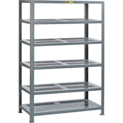 Little Giant - 6 Shelf Steel Shelving - 18" Wide x 72" High x 32" Deep, Gray - USA Tool & Supply