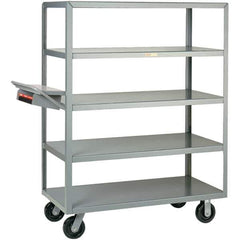 Little Giant - 3,600 Lb Capacity, 30" Wide x 48" Long x 63-1/2" High Order Picking Cart - 5 Shelf, Steel, Phenolic Casters - USA Tool & Supply