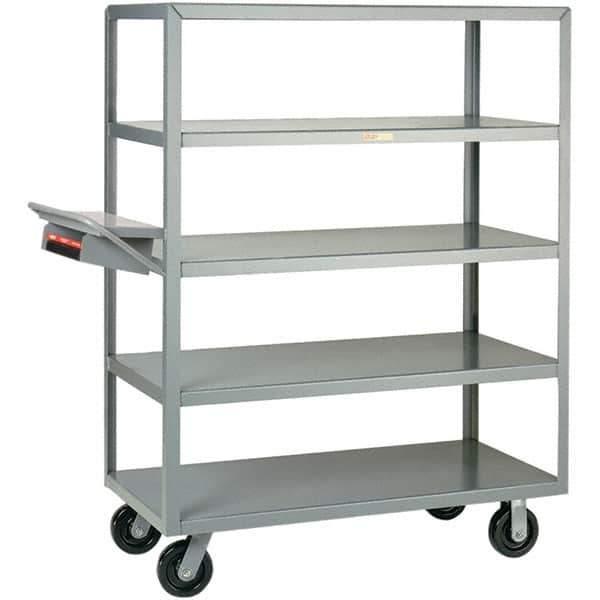 Little Giant - 3,600 Lb Capacity, 30" Wide x 60" Long x 63-1/2" High Order Picking Cart - 5 Shelf, Steel, Phenolic Casters - USA Tool & Supply