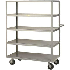 Little Giant - 3,600 Lb Capacity, 24" Wide x 36" Long x 63-1/2" High Cart - 5 Shelf, Steel, Phenolic Casters - USA Tool & Supply