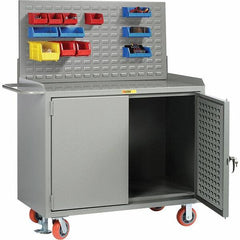 Little Giant - 3,600 Lb Capacity Mobile Workbench with Pegboard Panel - 48" Wide x 43-1/2" High - USA Tool & Supply