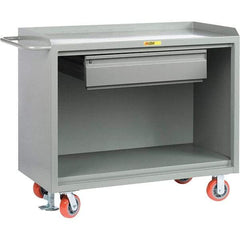 Little Giant - 3,600 Lb Capacity, 1 Drawer Mobile Service Bench - 41" Wide x 24" Deep x 43" High, Steel, Gray - USA Tool & Supply