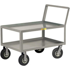 Little Giant - 1,200 Lb Capacity, 24" Wide x 48" Long x 38" High Instrument Cart - 2 Shelf, Steel, Pneumatic Casters - USA Tool & Supply