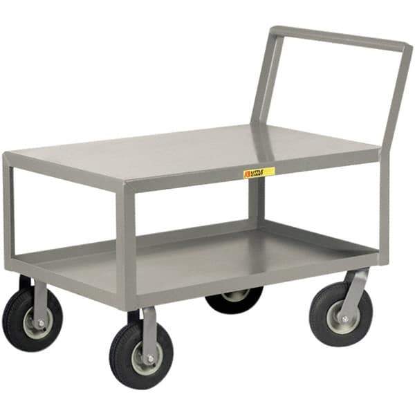 Little Giant - 1,200 Lb Capacity, 24" Wide x 48" Long x 38" High Instrument Cart - 2 Shelf, Steel, Pneumatic Casters - USA Tool & Supply