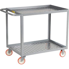 Little Giant - 1,200 Lb Capacity, 24" Wide x 36" Long x 35" High Service Cart - 2 Shelf, Steel, Polyurethane Casters - USA Tool & Supply