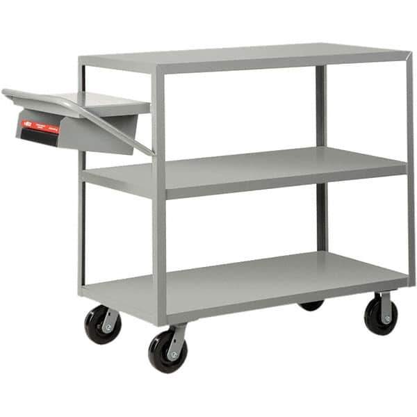 Little Giant - 3,600 Lb Capacity, 30" Wide x 48" Long x 45" High Order Picking Cart - 3 Shelf, Steel, Phenolic Casters - USA Tool & Supply