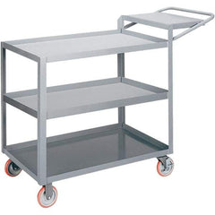 Little Giant - 1,200 Lb Capacity, 24" Wide x 48" Long x 35" High Order Picking Cart - 3 Shelf, Steel, 2 Rigid/2 Swivel Casters - USA Tool & Supply