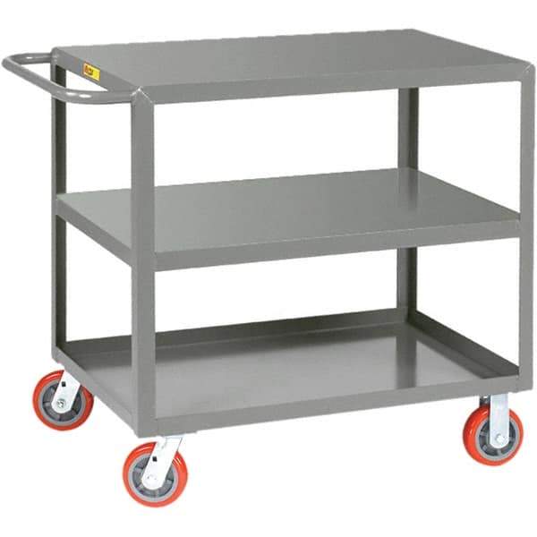 Little Giant - 2,000 Lb Capacity, 30" Wide x 48" Long x 36" High Service Cart - Steel, Polyurethane Casters - USA Tool & Supply