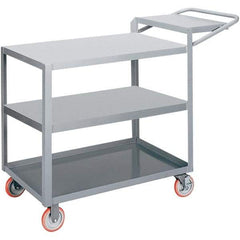 Little Giant - 1,200 Lb Capacity, 18" Wide x 32" Long x 35" High Order Picking Cart - 3 Shelf, Steel, 2 Rigid/2 Swivel Casters - USA Tool & Supply
