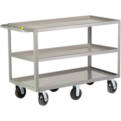Little Giant - 3,600 Lb Capacity, 24" Wide x 48" Long x 36" High Cart - 3 Shelf, Steel, Phenolic Casters - USA Tool & Supply