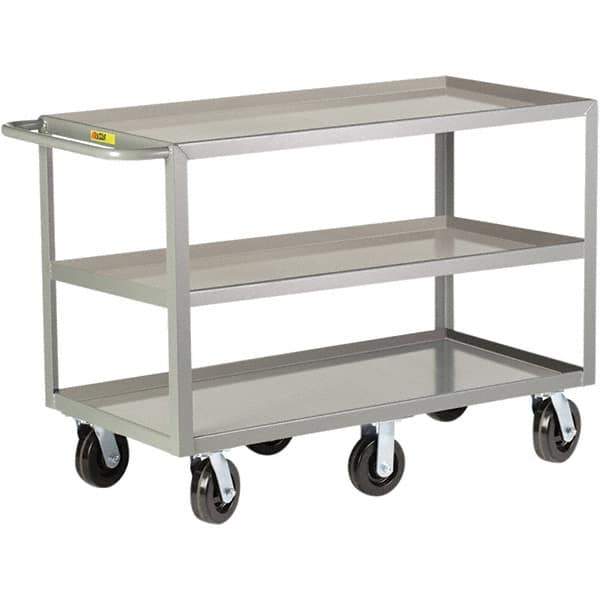 Little Giant - 3,600 Lb Capacity, 30" Wide x 48" Long x 36" High Cart - 3 Shelf, Steel, Phenolic Casters - USA Tool & Supply